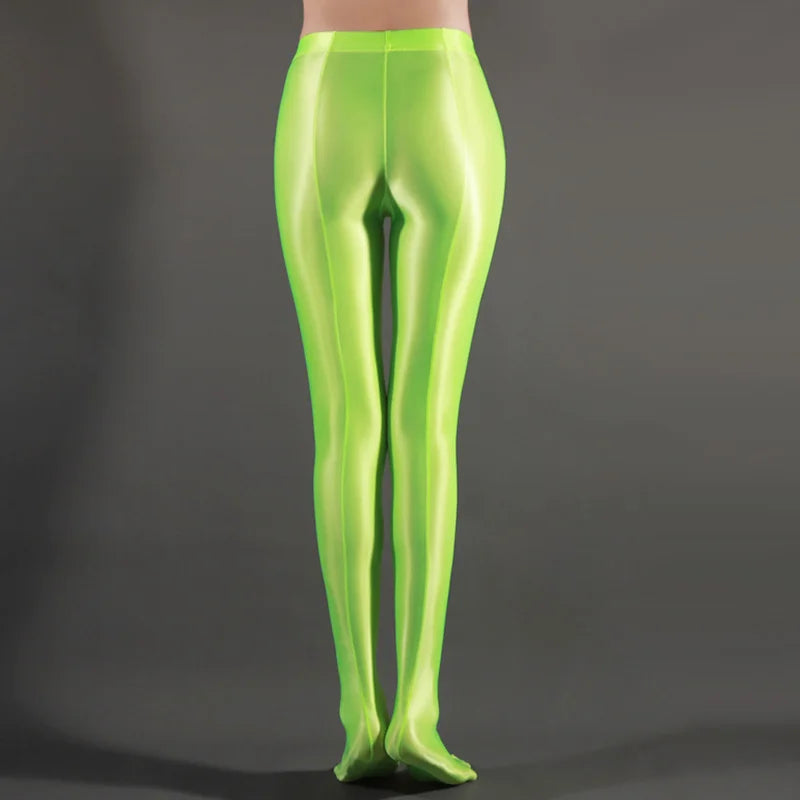 Shiny High Waist Yoga Pants for Women - Satin Glossy Leggings, Sexy Stockings & Sport Tights - Perfect for Fitness, Workout & Daily Wear