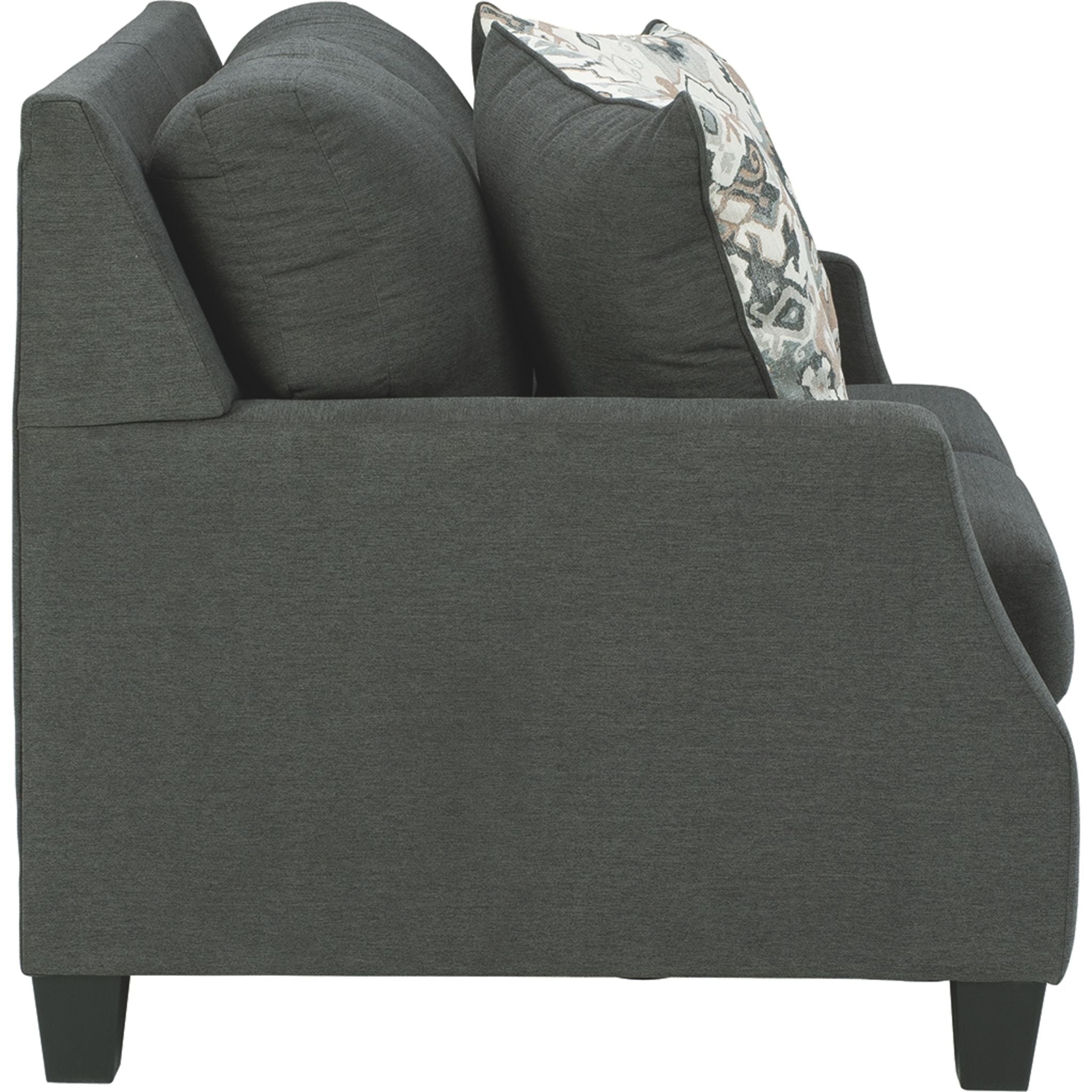 Bayonne Loveseat in Charcoal - Modern Two-Seater Sofa for Living Room, Lounge & Small Spaces