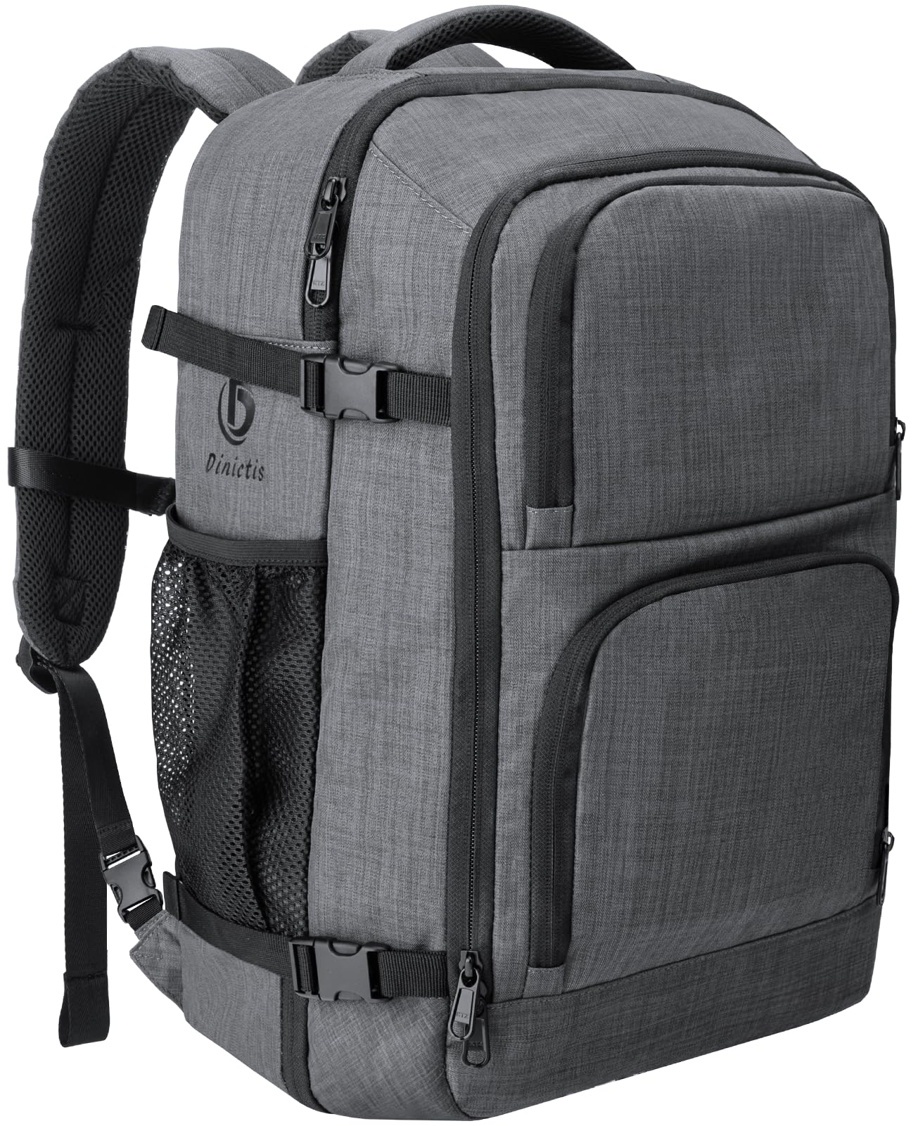 40L Travel Backpack Carry On Approved for Flights - Waterproof Laptop Backpack Fits 17 Inch Computer, Lightweight Suitcase Alternative for Business Trips & Weekend Getaways - Perfect as Personal Item Bag (Dark Grey)