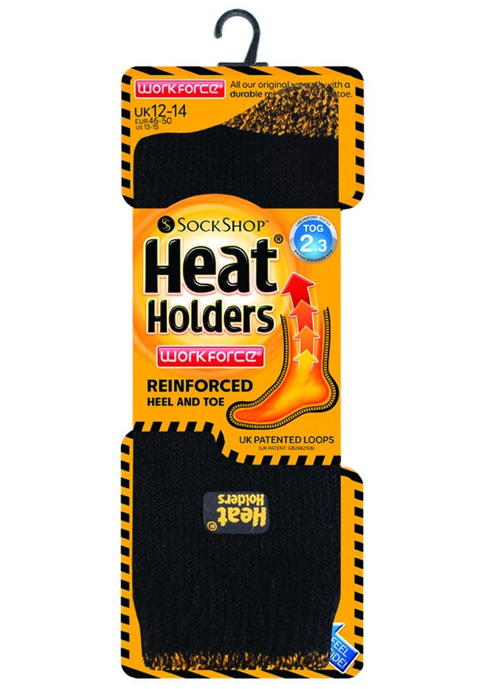 Heat Holders Men's Thermal Work Socks with Reinforced Heel & Toe - Heavy Duty Winter Socks for Construction, Outdoor Jobs & Cold Weather Activities