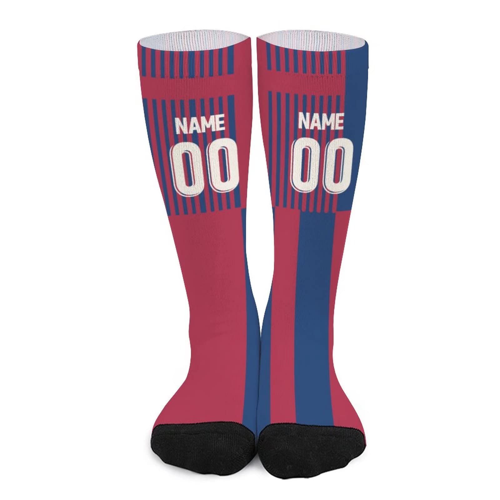 Custom Soccer Socks with Personalized Name & Number - Team Crew Athletic Socks for Men - Perfect for Club Matches, Training & Soccer Fan Gifts