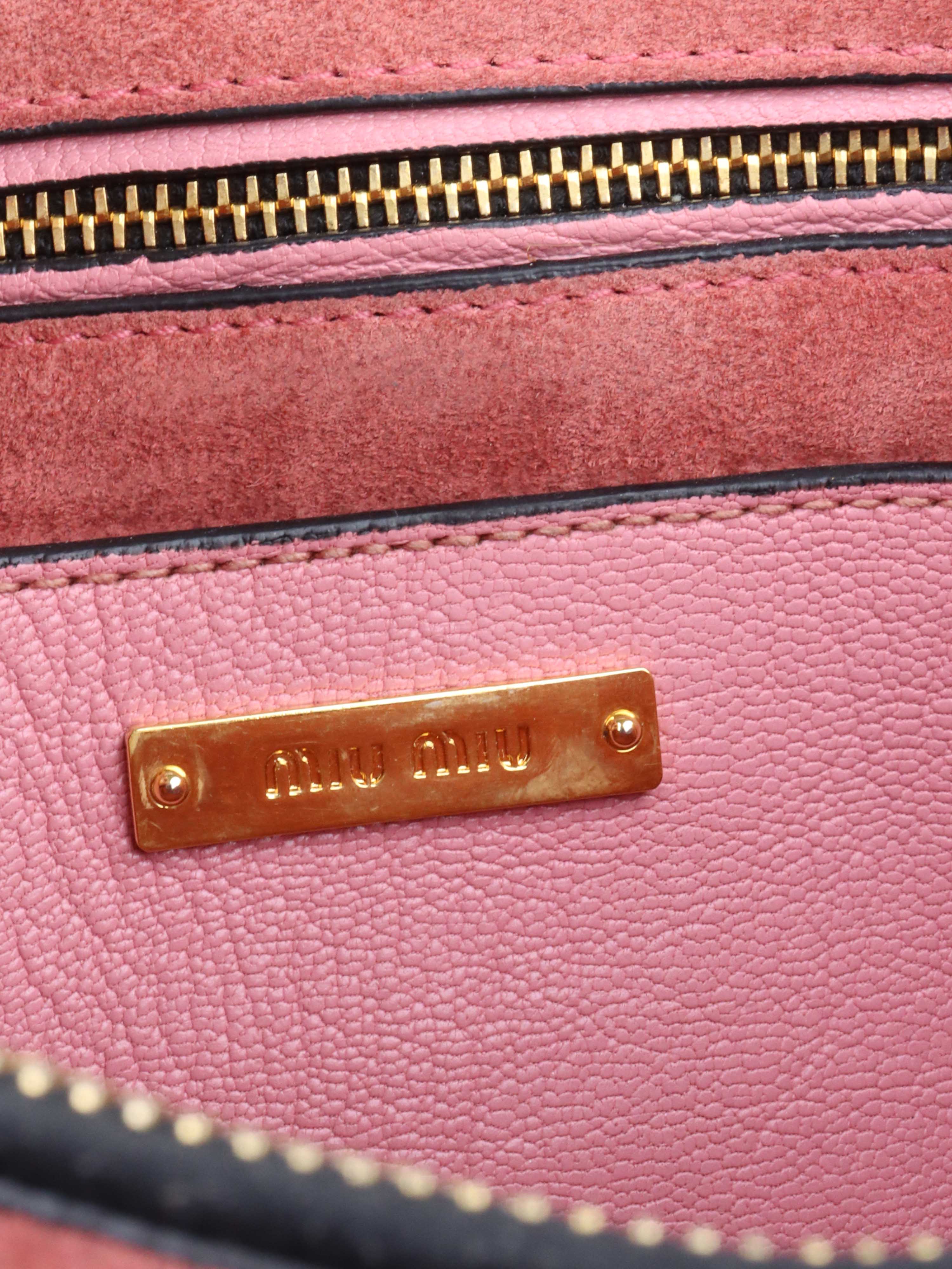 Miu Miu Pink Leather Tote Shoulder Bag for Women - Fashionable Designer Handbag for Work, Travel & Everyday Use