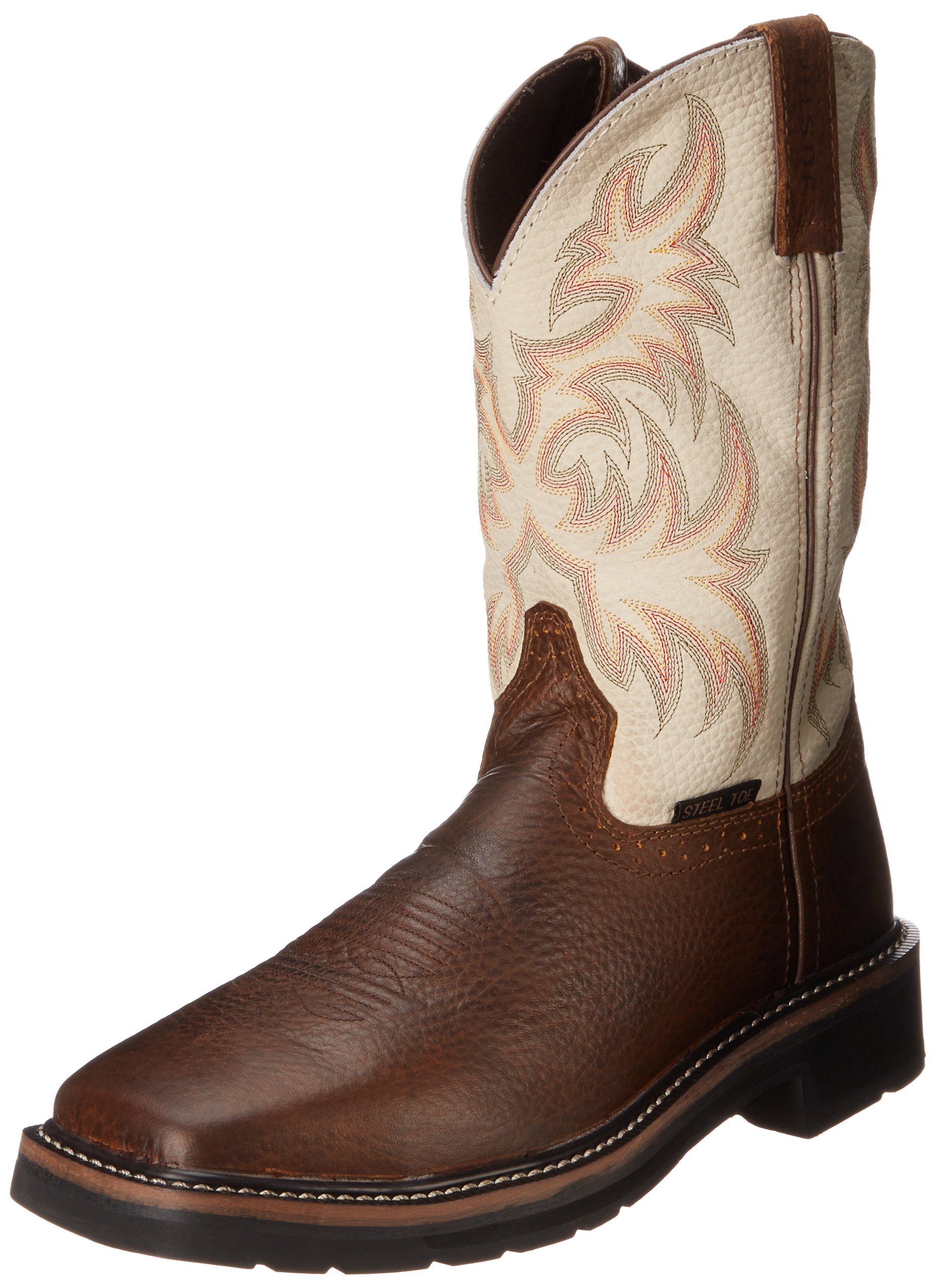 Justin Original Work Boots for Men - Stampede Steel Toe Work Boots - Durable & Comfortable for Construction, Farming & Outdoor Work