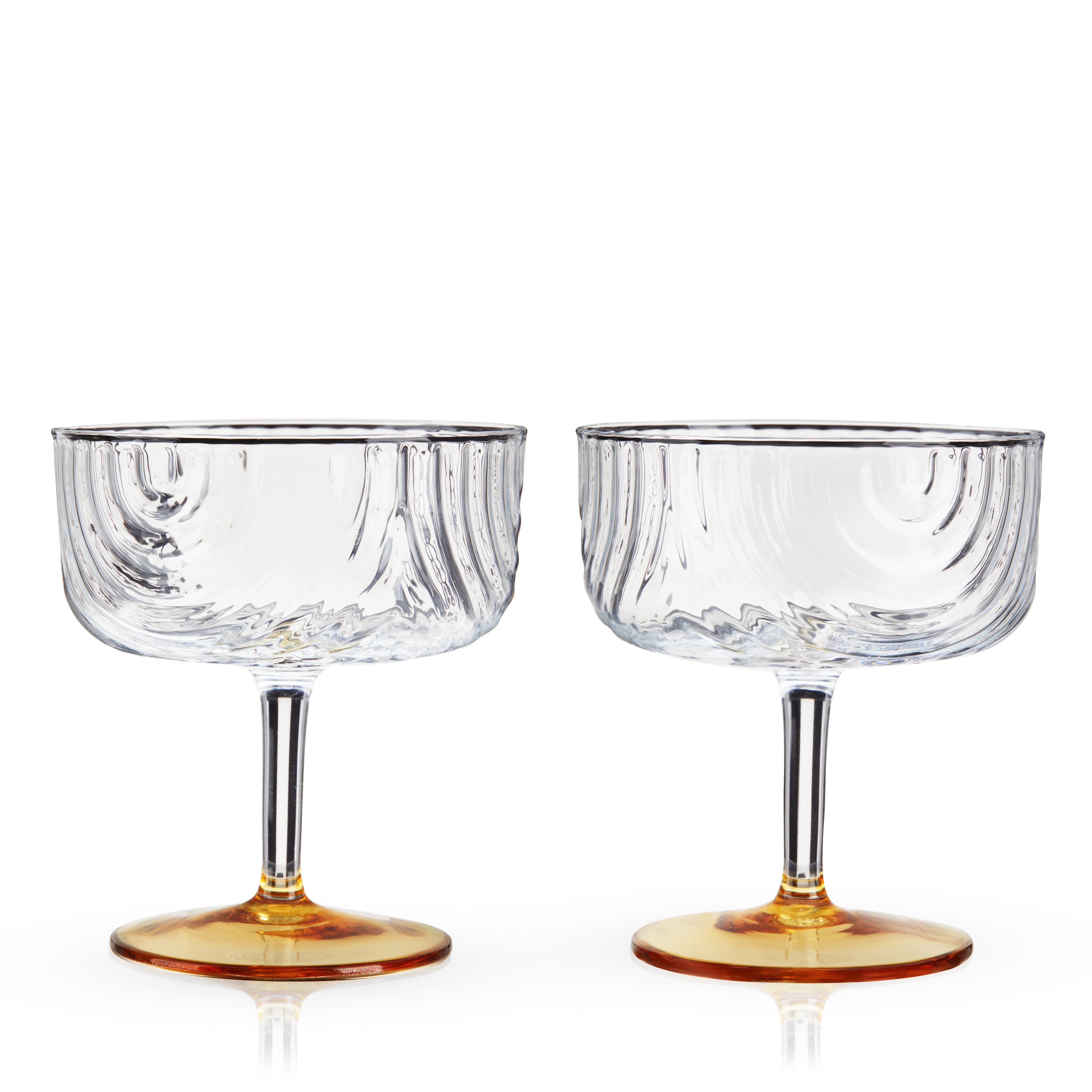 Premium Gatsby Coupe Glasses Set of 2 - Vintage Champagne Flutes for Cocktails, Wine & Sparkling Drinks - Elegant Glassware for Weddings, Parties & Romantic Dinners