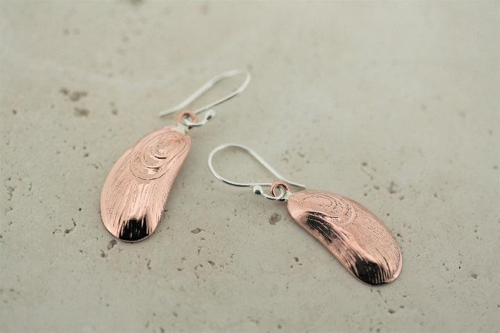 Handmade Copper Mussel Shell Earrings for Women - Boho Beach Jewelry - Perfect for Summer, Vacations & Festivals
