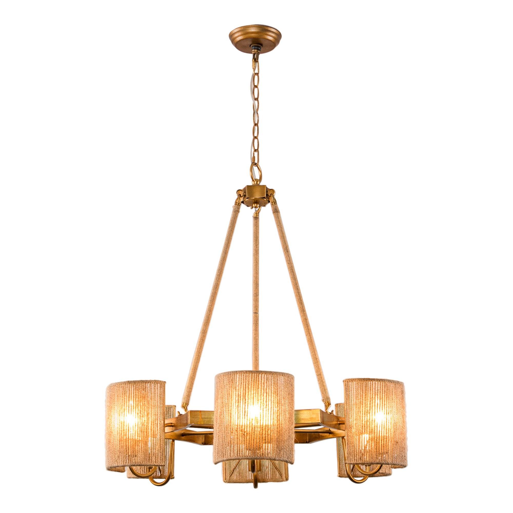 6-Light Farmhouse Style Bedroom Pendant Lighting Fixture - Rustic Chandelier for Master Bedroom, Living Room & Dining Room Decor