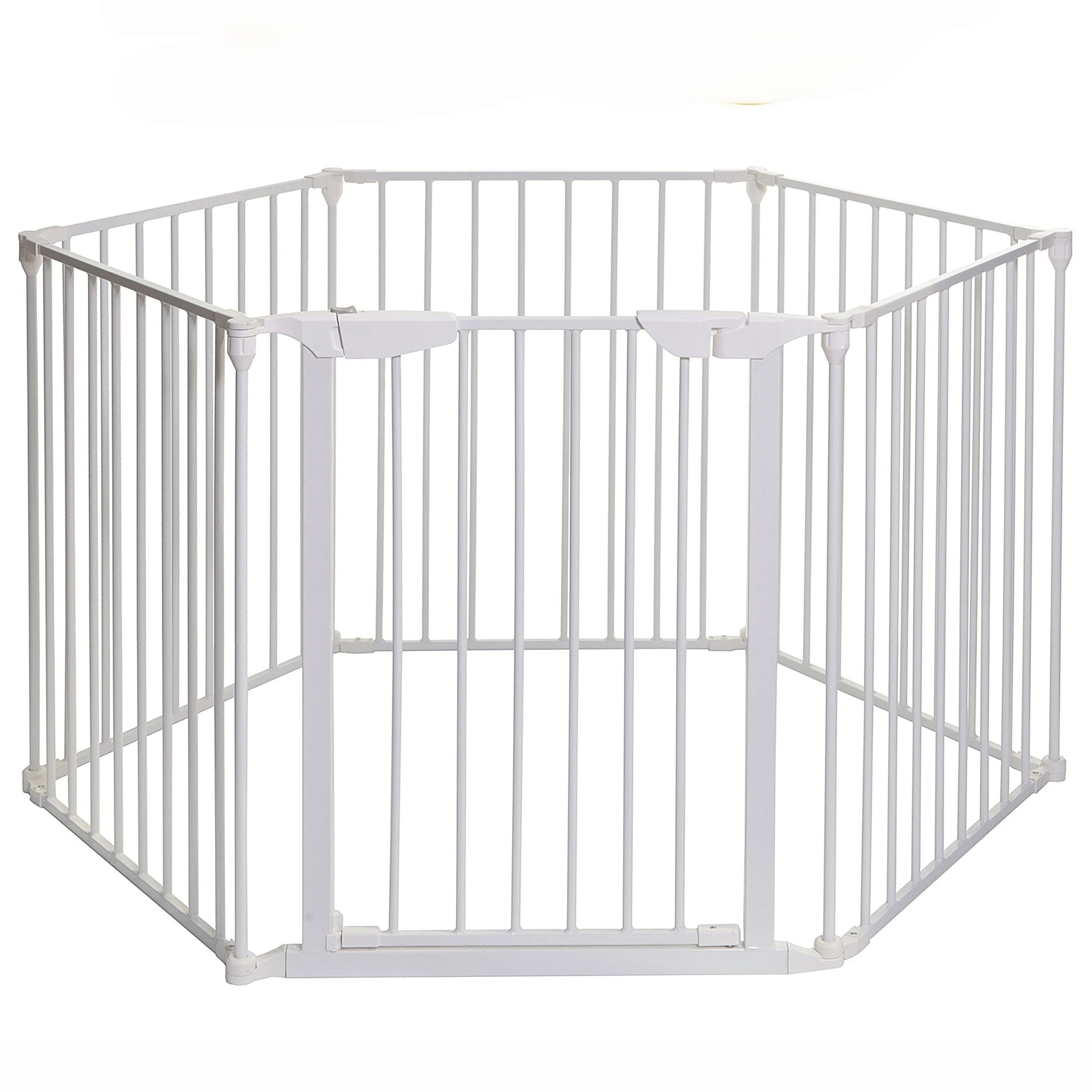 Dreambaby Mayfair Converta 3-in-1 Playpen - 6 Panel Baby Gate & Toddler Play Yard with Foldable Design | Safe & Secure Play Area for Infants & Kids | Perfect for Home, Nursery & Outdoor Use - White
