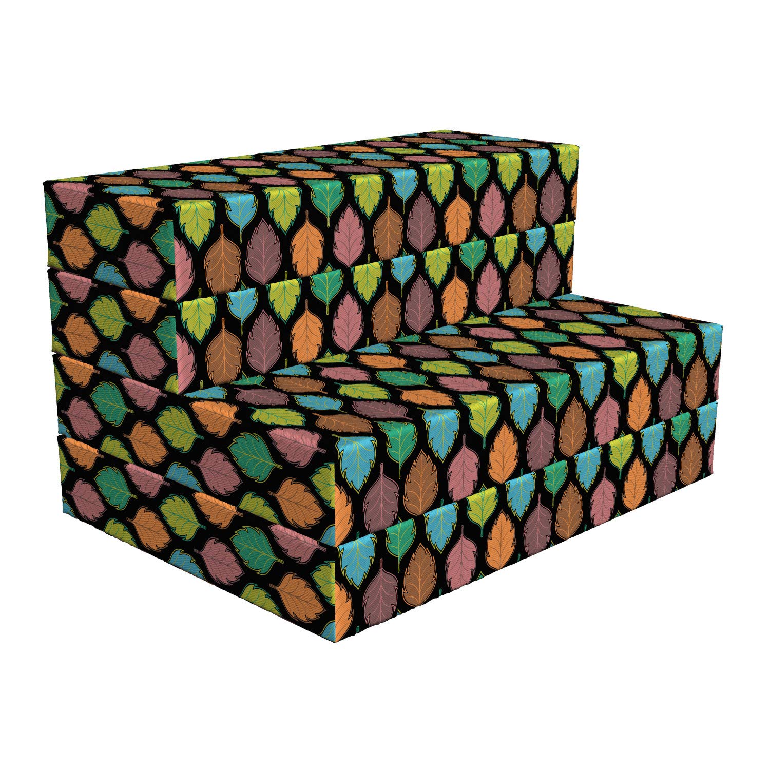 Ambesonne Foldable Mattress with Colorful Leaf Design - 74.8
