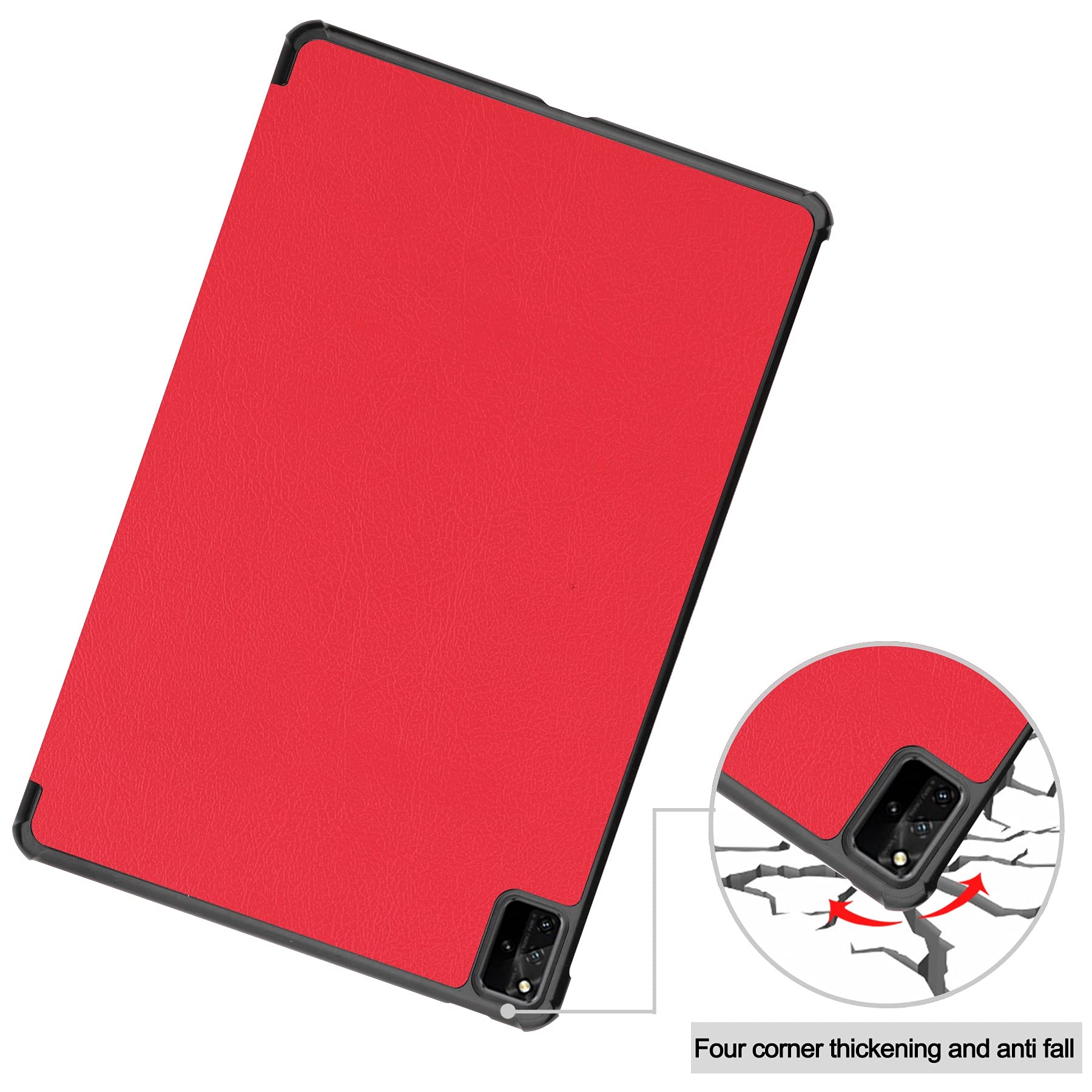 Premium Shockproof Tablet Case for Huawei MatePad Pro 12.6 (2021 Model) - Lightweight Trifold Stand with Hard PC Back Cover | Full-Body Protection | Rugged Design | Multiple Color Options (Red) | Perfect for Work, Travel & Entertainment