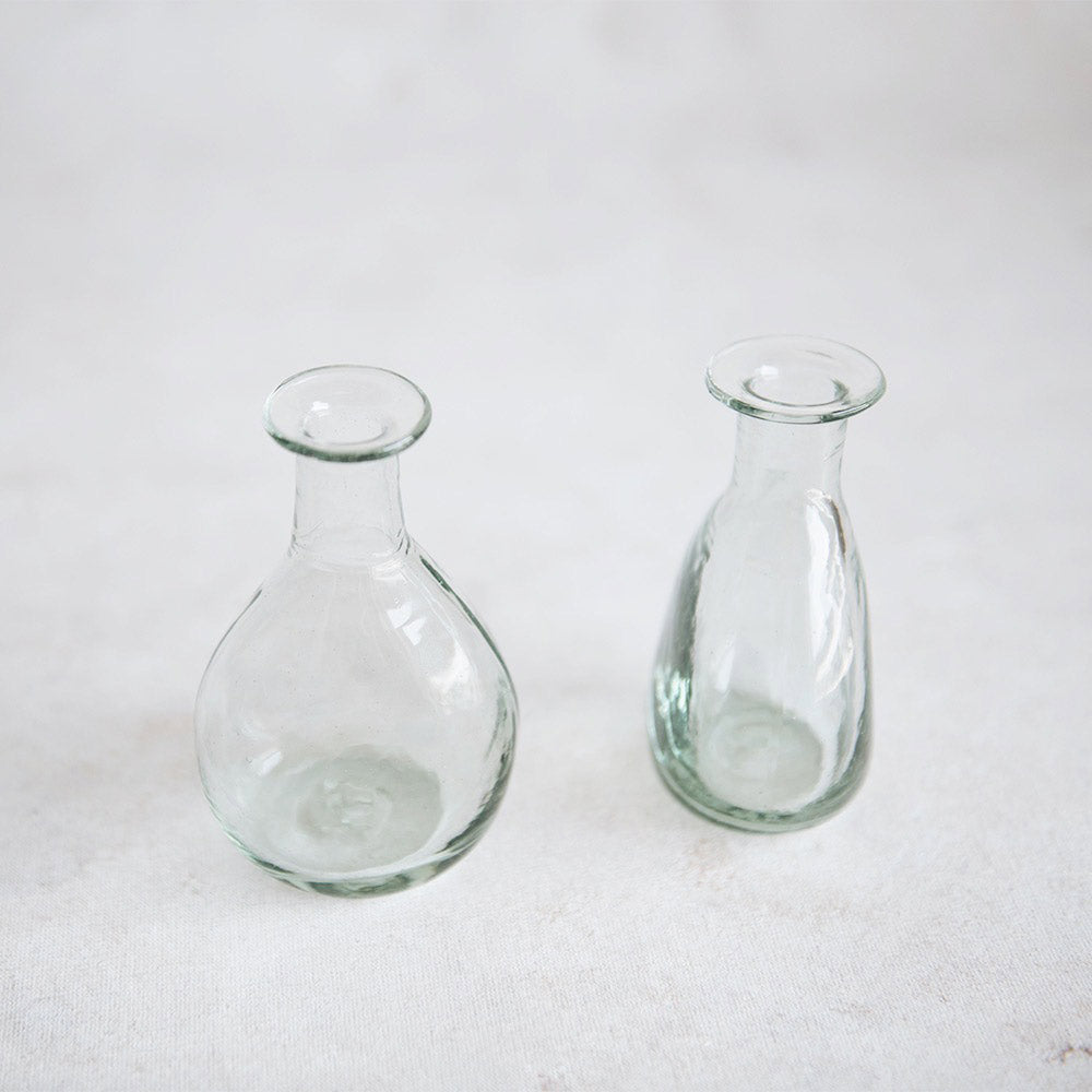 Handblown Glass Bud Vase for Small Flowers - Perfect for Wedding Centerpieces, Table Decor & Home Accents