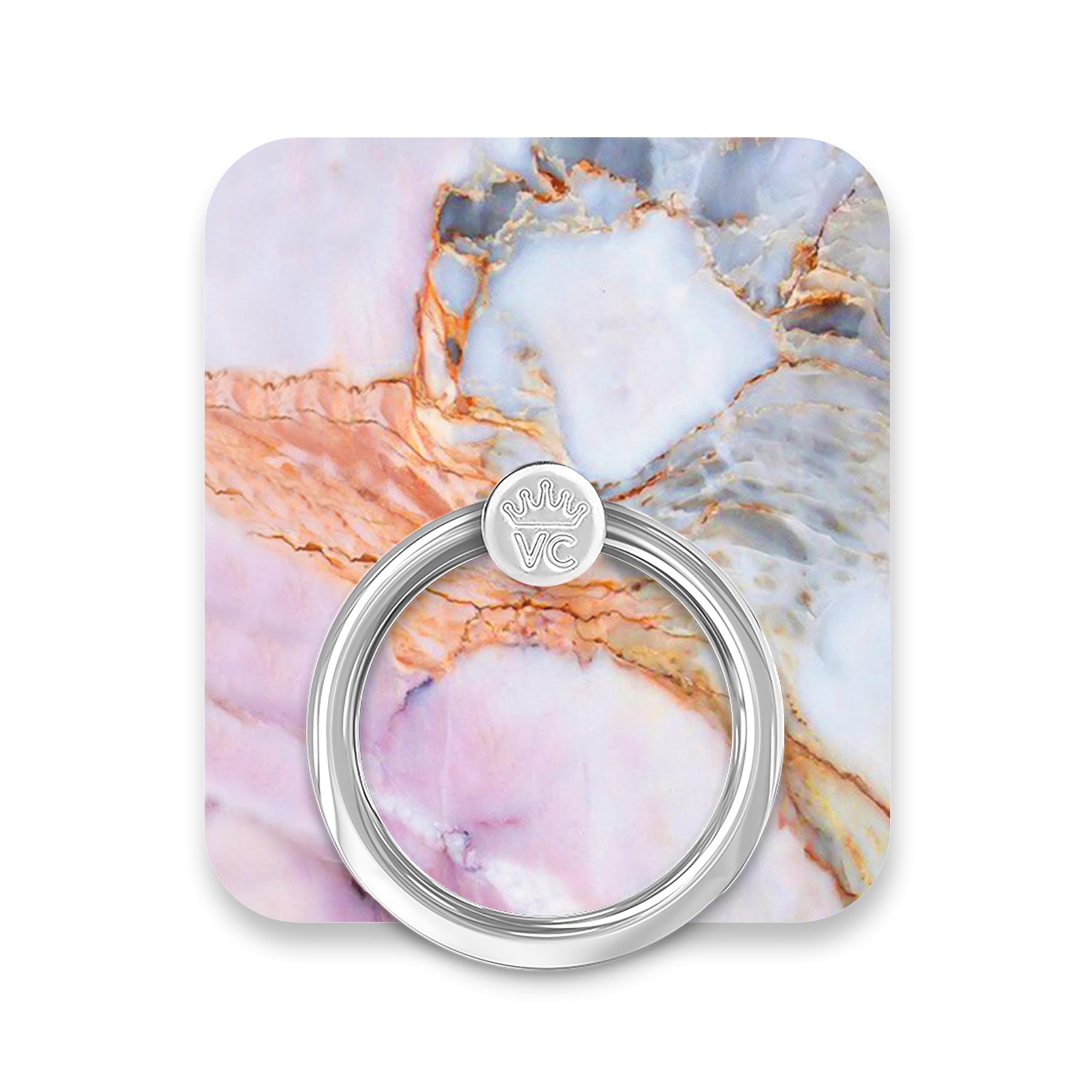 Velvet Caviar Phone Ring Holder - Grip & Stand for iPhone, Galaxy - White Marble for Secure One-Hand Use