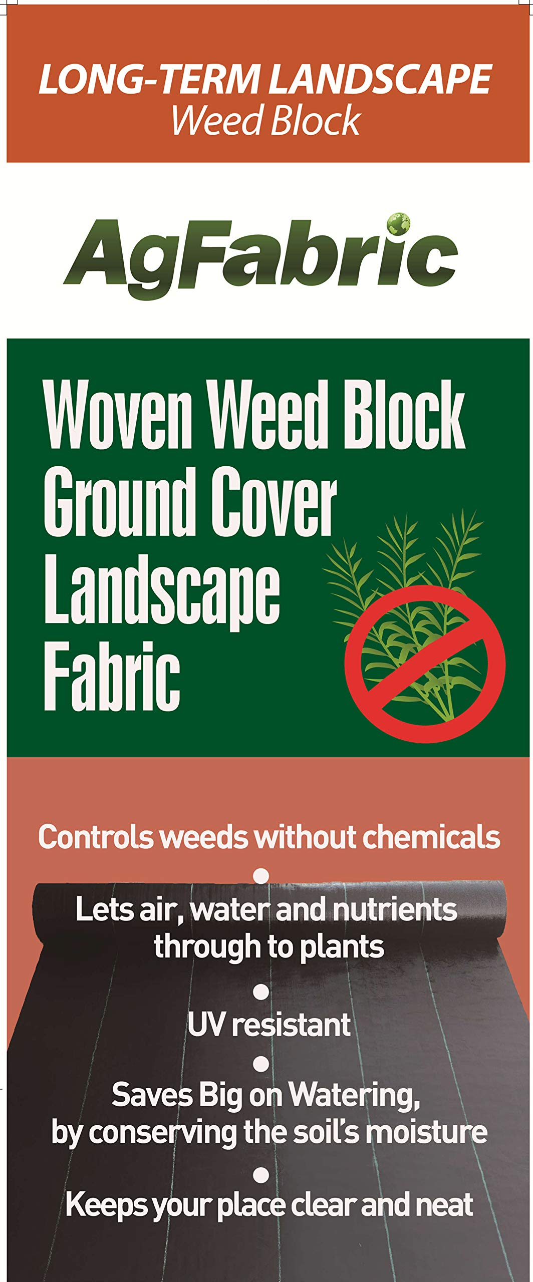Agfabric Heavy Duty 6x300ft Landscape Fabric Weed Barrier - 3.9oz Black Ground Cover for Gardens, Lawns & Landscaping | Durable Weed Control Mat for Flower Beds, Vegetable Gardens & Pathways