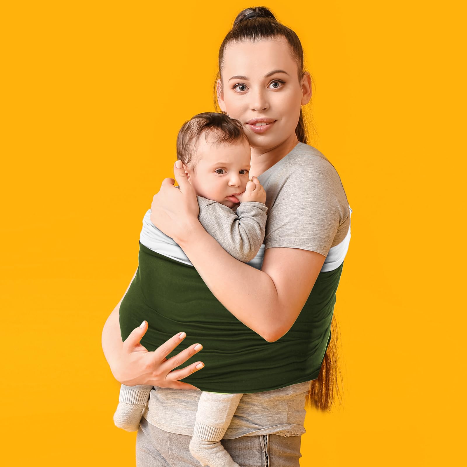 Best Baby Wrap Carrier - Lightweight & Ultra Soft Unisex Sling for Newborns & Toddlers - Easy to Wear Hands-Free Infant Carrier for Breastfeeding, Shopping & Outdoor Activities