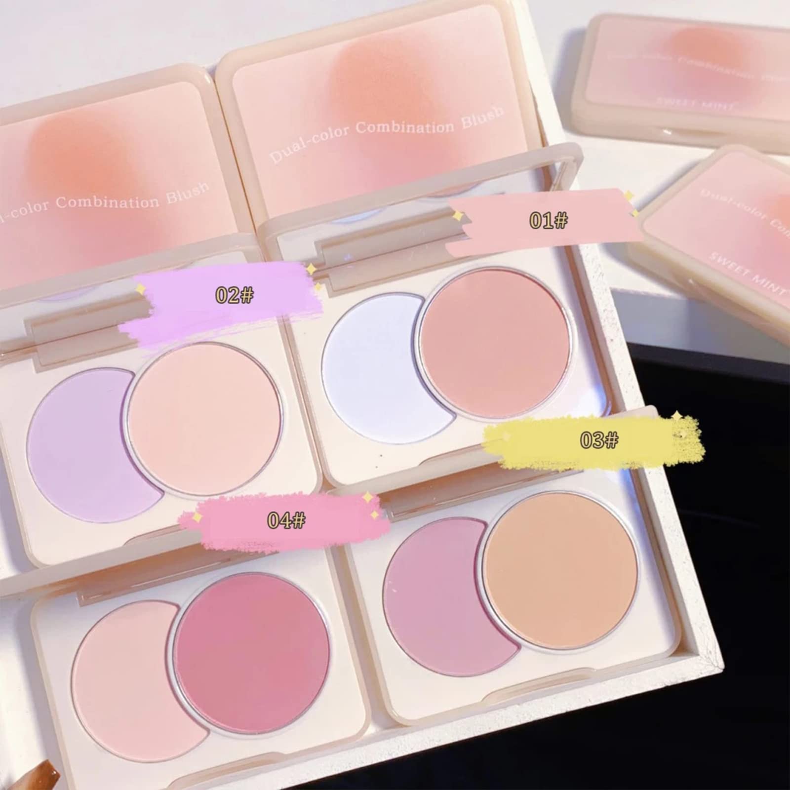 2 Shades Matte Face Powder Blush Palette - High Pigment Baked Makeup Blush, Vegan Pressed Rouge for Cheeks & Eyes, Waterproof Long-Lasting Contour Powder | Perfect for Daily Makeup & Professional Looks