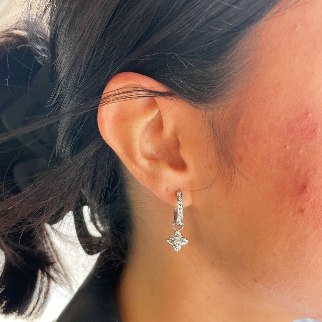 Jude Frances Camelia Hoop Earrings for Women - 14K Gold Plated Floral Dangle Earrings - Elegant Gift for Birthday, Anniversary & Valentine's Day - Perfect for Weddings, Parties & Everyday Wear