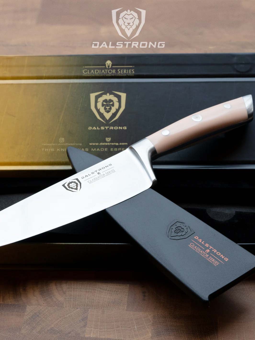 Premium 8-Inch Chef Knife with Ergonomic Himalayan Handle - Gladiator Series NSF Certified by Dalstrong - Perfect for Professional Chefs & Home Cooking