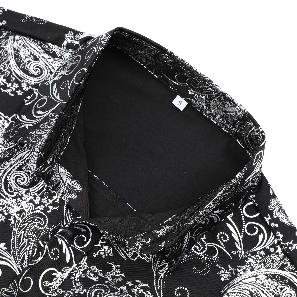 Men's Floral Long Sleeve Casual Shirt in Silver - Perfect for Spring Outfits, Date Nights & Office Wear