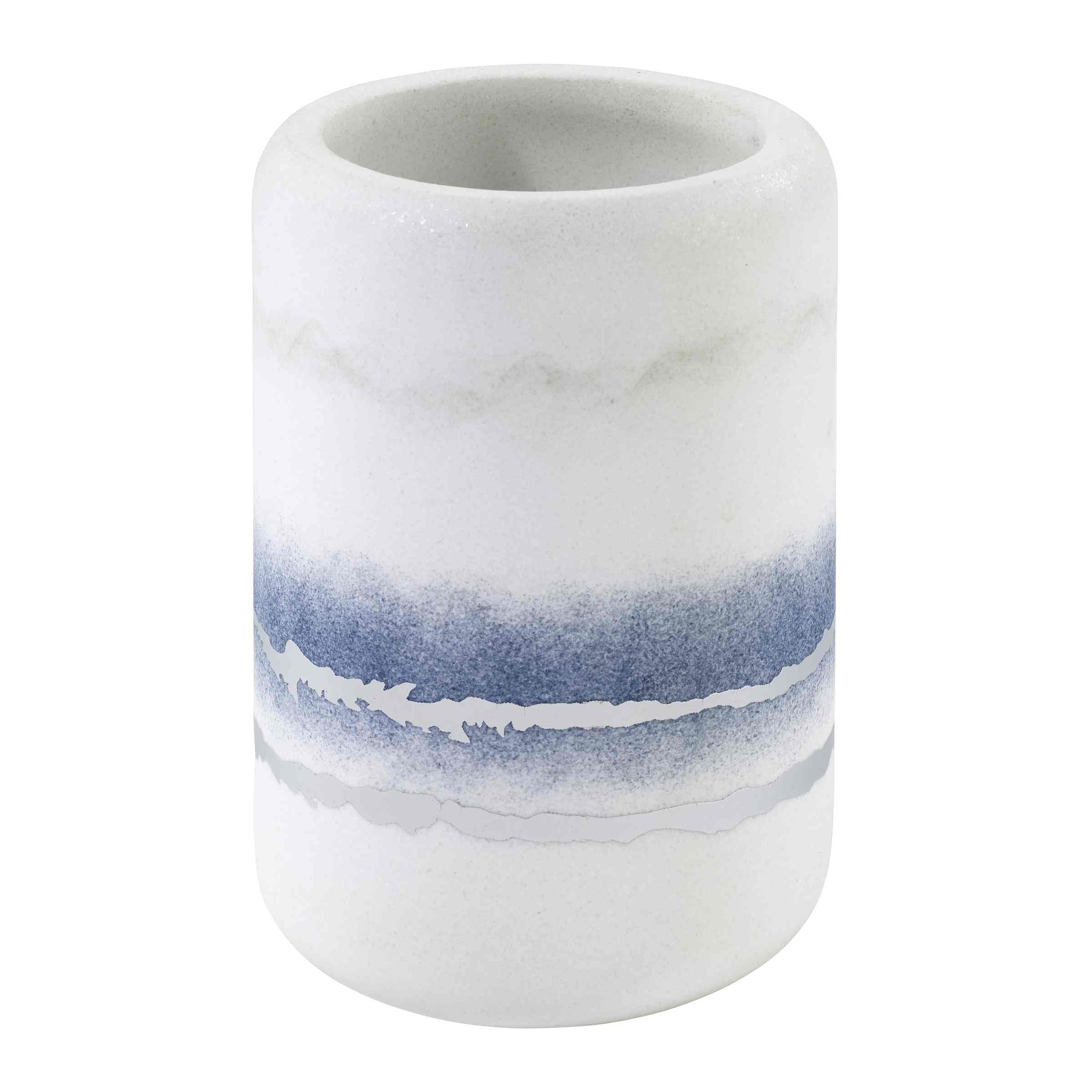 Avanti Linens Marble Resin Tumbler - Elegant Countertop & Bathroom Accessories for Home Decor (Murano Collection) - Perfect for Coffee, Tea, or Bathroom Essentials Storage
