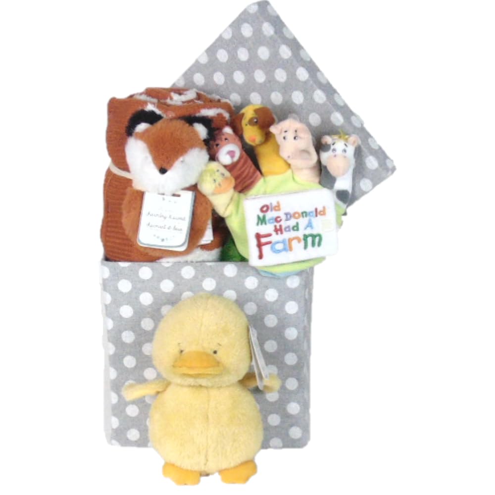 Welcome Baby Gift Basket - Newborn Baby Boy & Girl Gift Box Set (10-inch) | Cute New Baby Package for New Mom & Dad | Perfect for Baby Showers, Hospital Welcome, and New Parent Gifts