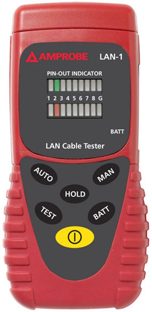 Amprobe LAN-1 Network Cable Tester for Ethernet RJ45 RJ11 - Professional LAN Wire Tester for Home, Office & IT Network Installations