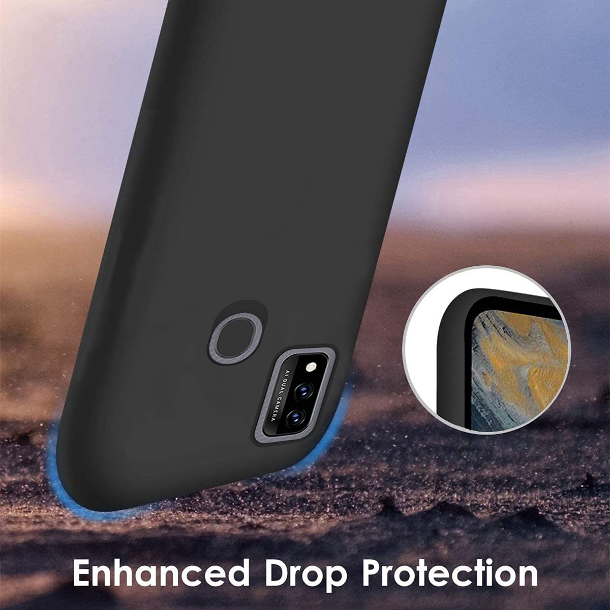 Customized Photo Case for ZTE Blade A51 - Personalized Picture Phone Cover with Shockproof Silicone Protection, Soft Candy Design - Perfect Christmas Birthday Thanksgiving Gift (Black) | Great for Daily Use, Travel Protection & Special Occasion Gifting