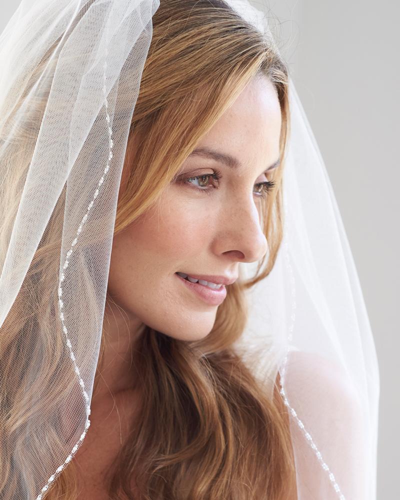 Clara Beaded Wedding Veil - Elegant Crystal Bridal Hair Accessory for Bride, Bridesmaid & Formal Occasions