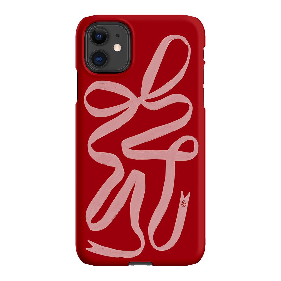 Cupid's Bow Ribbon Phone Case for iPhone & Samsung - Elegant Valentine's Day Gift for Her, Romantic Couple Accessory | Perfect for Dating, Anniversaries & Special Occasions