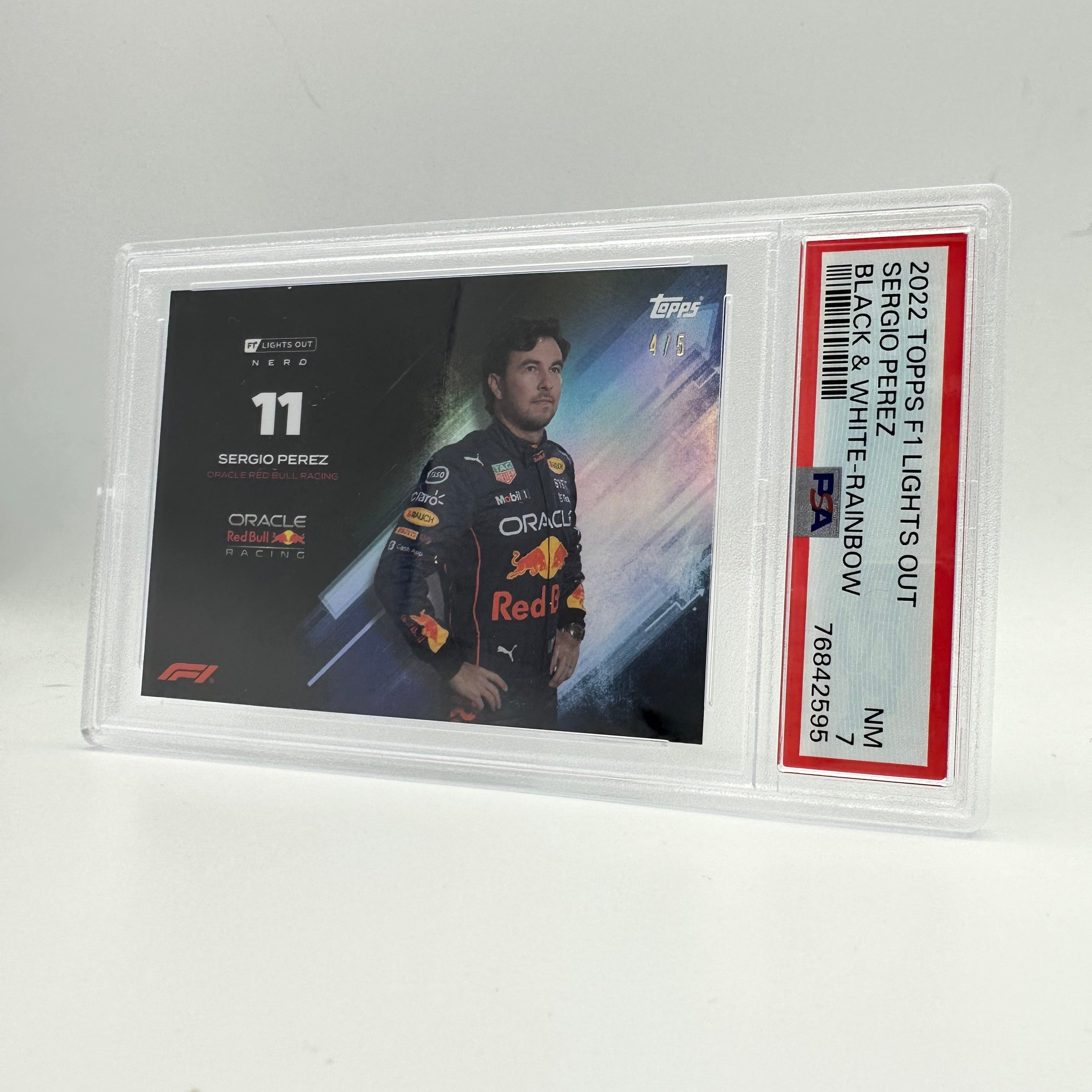 PSA 7 Graded Sergio Perez Black & White Rainbow Parallel Baseball Card - Perfect for Collectors, Sports Memorabilia & Trading Card Enthusiasts