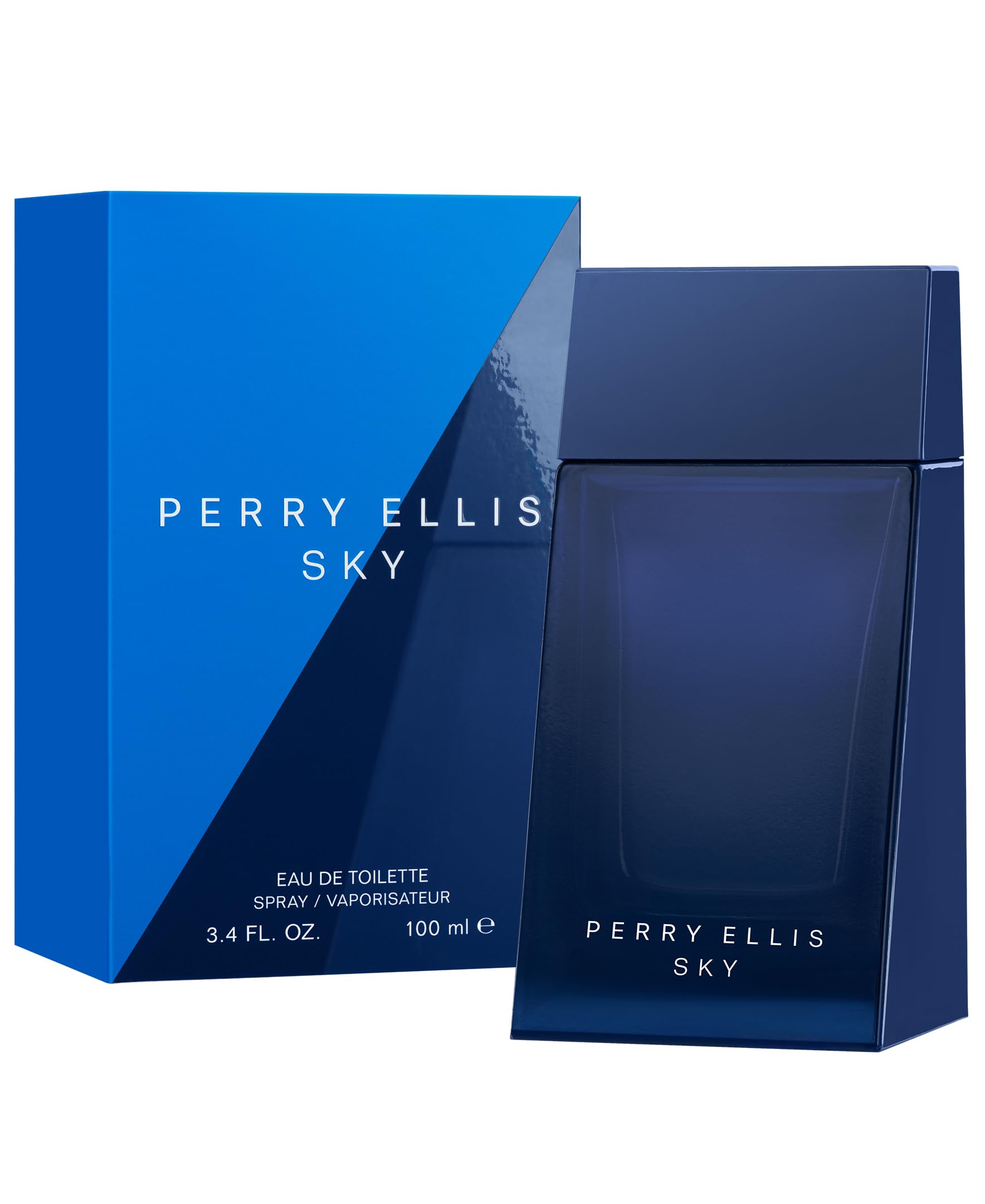 Perry Ellis Sky 4-Piece Men's Cologne Gift Set - 3.4 oz EDT Spray, 1.7 oz Aftershave, 1.7 oz Shower Gel & Travel Size .25 oz | Fragrance Gift for Him | Perfect for Birthday, Anniversary & Valentine's Day Gifts