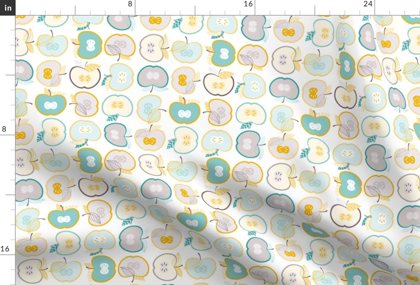 Premium Spoonflower Fabric - Green Apple Fruit Geometric Print on Soft Minky Fabric (Fat Quarter) for Sewing Projects, Baby Blankets, Quilt Backing & Plush Toys - Perfect for Nursery Decor, DIY Crafts & Gift Making