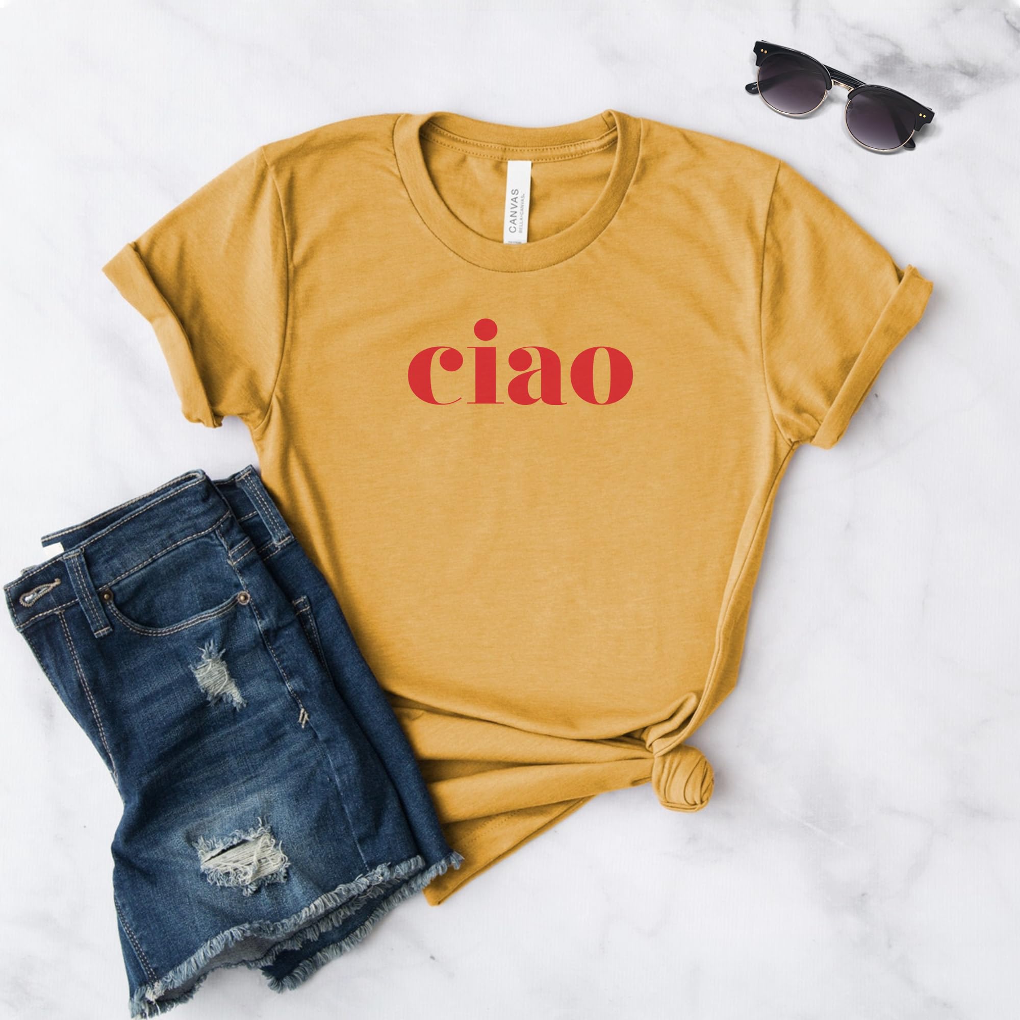 Ciao Bella Italian Hello T-Shirt - Softstyle Unisex Shirt for Men & Women - Perfect for Travel, Gifts, and Italian Culture Lovers