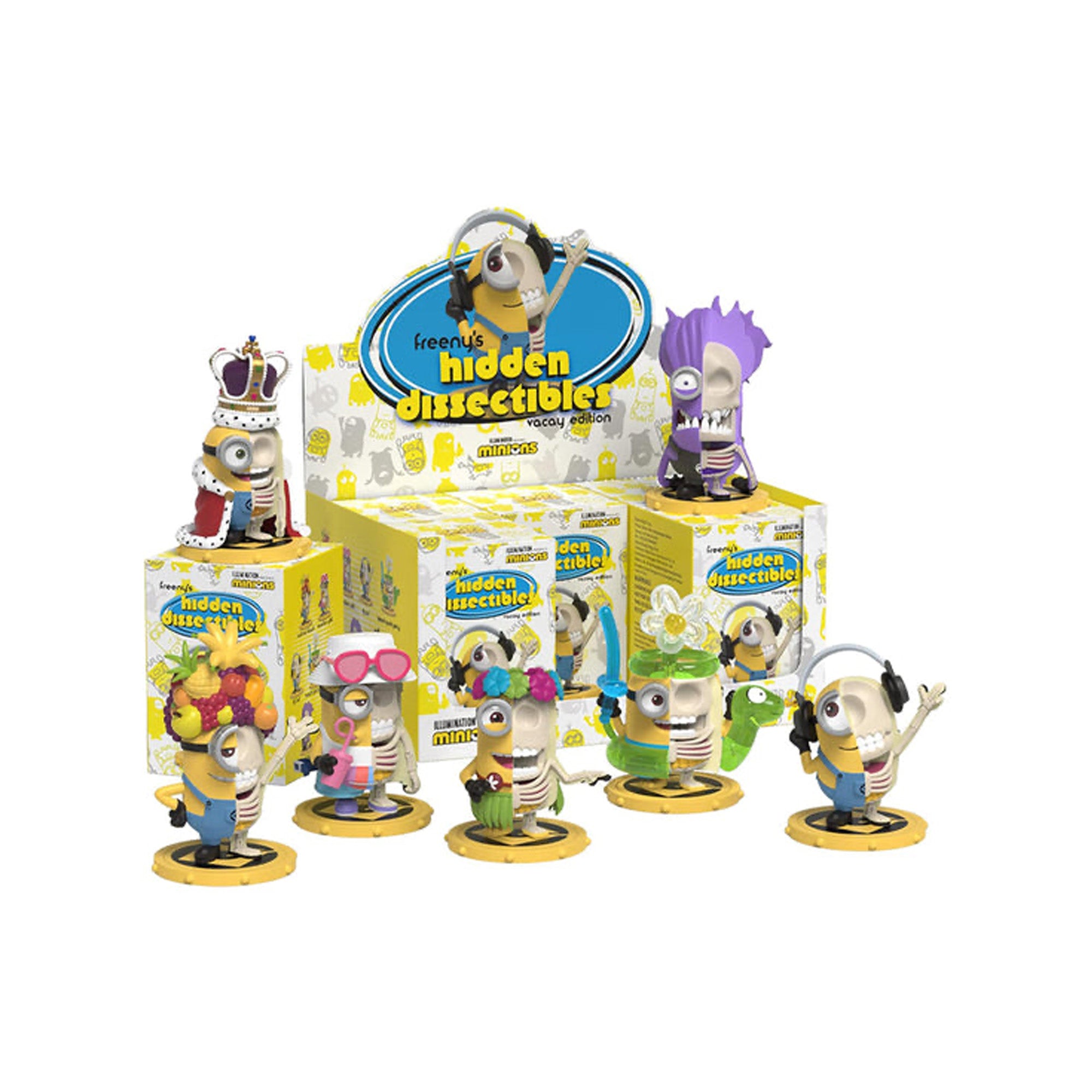 Freeny's Hidden Dissectibles Minions Series 01 'Vacay Edition' - Collectible Minion Figures for Display & Gifts - Perfect for Home Decor, Office Desk, and Movie Fan Collections