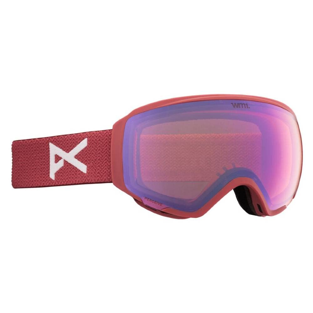 Anon Women's WM1 Snow Goggles with Spare Lens - Blush/Perceive Cloudy Pink Lens for Skiing & Snowboarding | UV Protection & Anti-Fog Technology