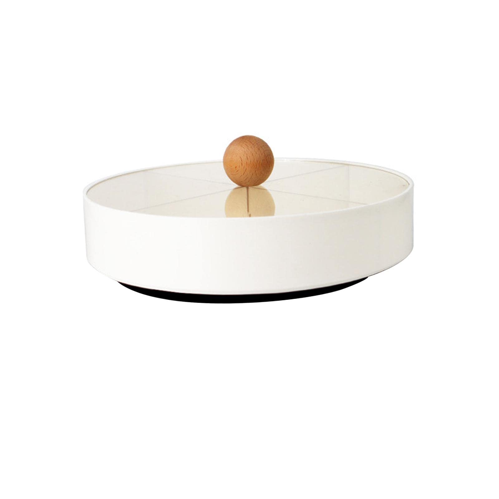 Dried Fruit Serving Tray with 4 Compartments & Clear Lid - Multipurpose Storage Box for Kitchen, Living Room | Perfect for Entertaining, Snack Organization & Food Display (White with Base)