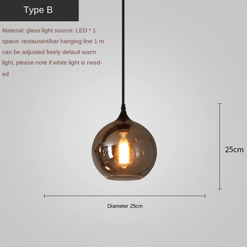 Nordic Glass LED Pendant Lights - Modern Hanging Light Fixtures for Kitchen Island, Dining Room & Bedroom Decor