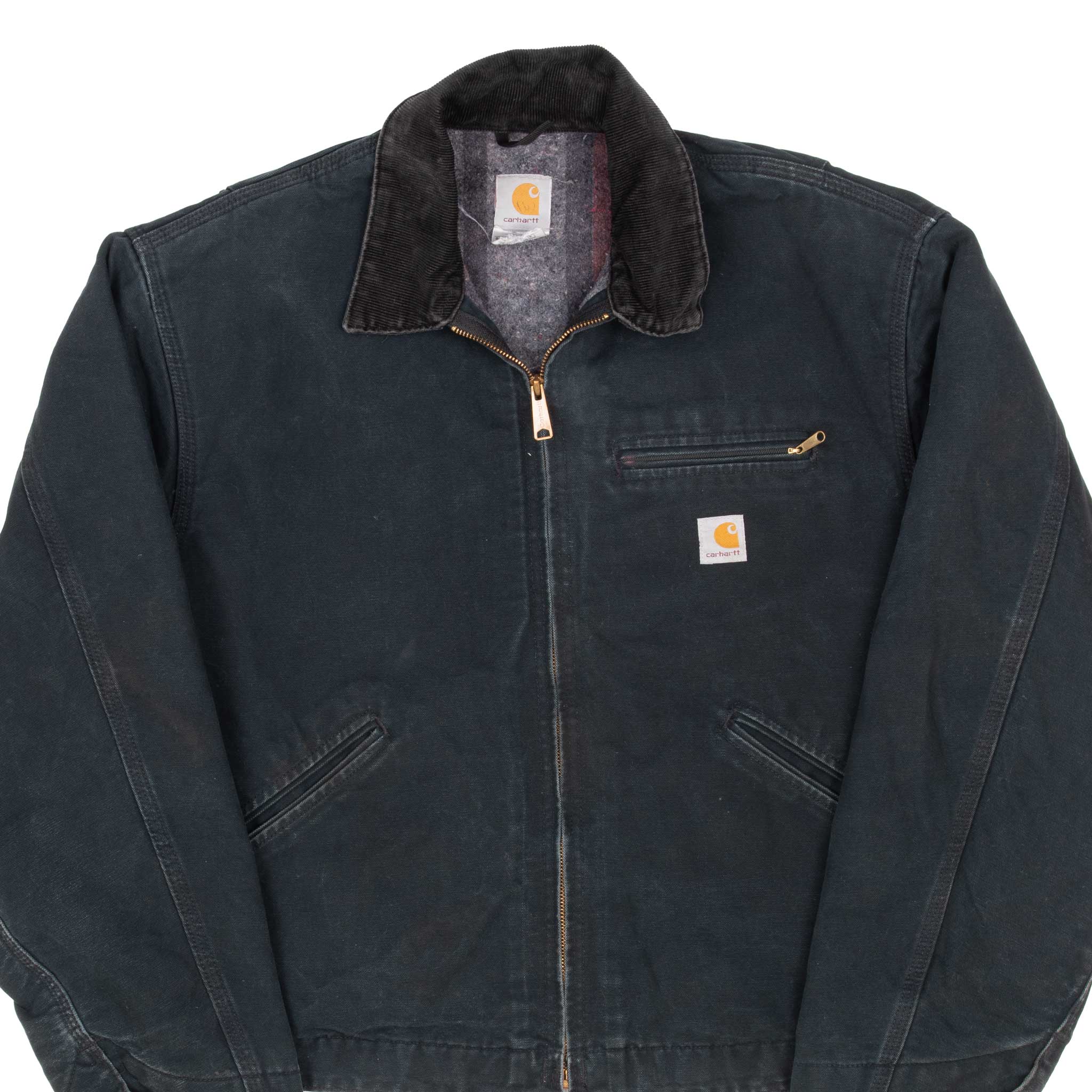 Vintage Carhartt Detroit Blanket Lined Black Jacket J001 BLK Size XL Made in USA 2004 - Durable Workwear for Outdoor Activities & Cold Weather Protection