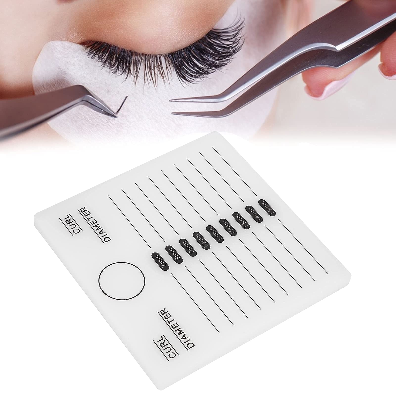 2-in-1 Lash Extension Tray - 7-15mm Crystal Acrylic Eyelash Palette for False Lashes & Adhesive Glue Holder | Professional Eyelash Extension Tools for Salons & DIY Home Use