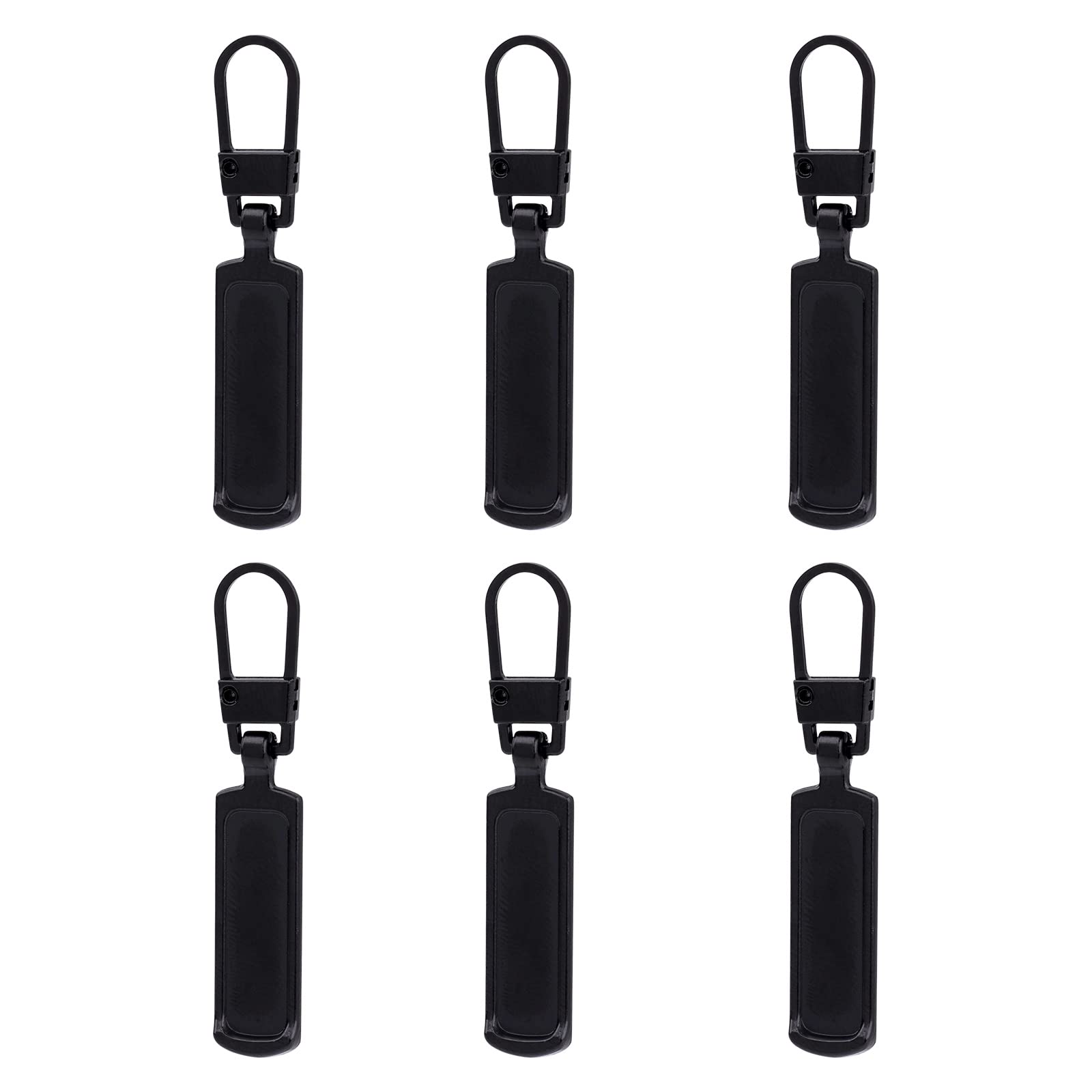 TOYMIS 6pcs Metal Zipper Pull Replacement Kit - Detachable Zipper Pulls for Jackets, Pants, Jeans, Luggage, Suitcases & Handbags - Durable Zipper Repair Accessories (Black) | Perfect for Travel, Outdoor Gear & Clothing Maintenance