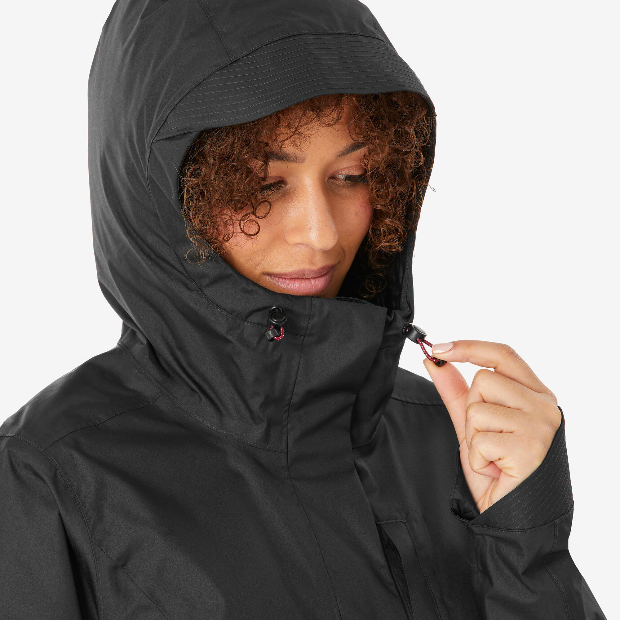 Quechua Women’s NH500 Waterproof Hiking Rain Jacket - Lightweight Windproof Outdoor Jacket for Hiking, Camping & Travel - Perfect for Rainy Day Adventures