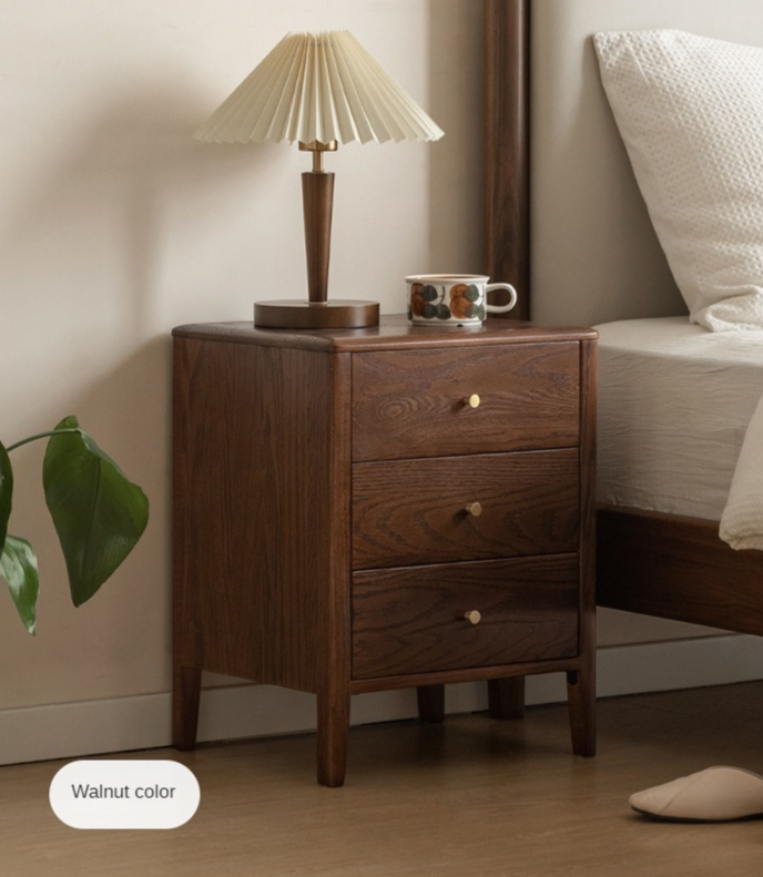 Solid Wood Nightstand - Oak & Cherry Wood Bedside Table for Bedroom, Modern & Rustic Style | Perfect for Bedrooms, Guest Rooms & Home Decor