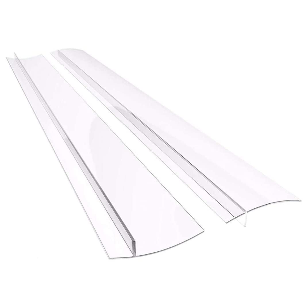 Heat Resistant Silicone Gap Seal Cover for Stove Counter - Transparent Oven Spill Guard, 2pcs - Easy Clean Kitchen Gap Filler for Stove Tops, Countertops & Backsplashes (Perfect for Cooking, Baking & Kitchen Safety)