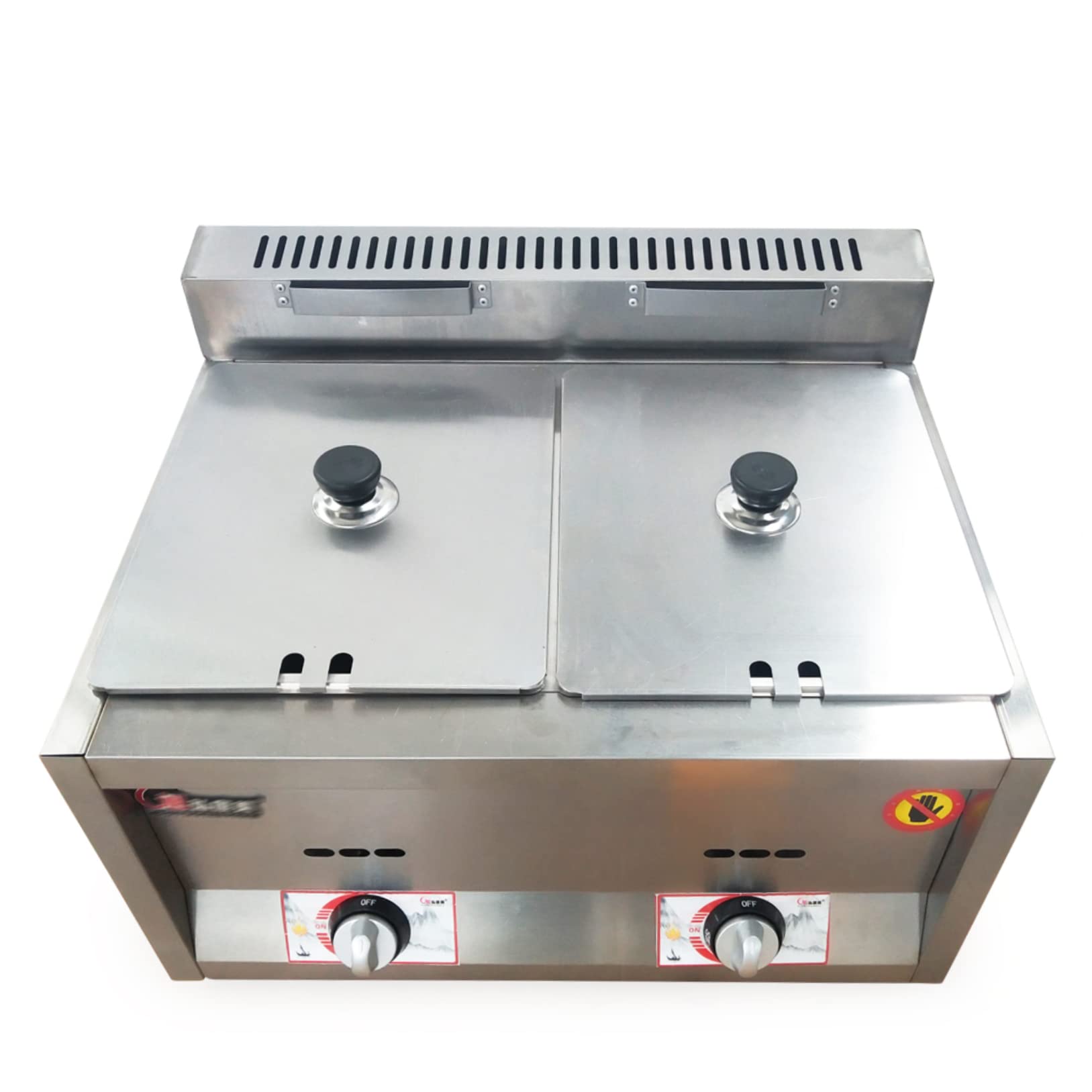 Commercial Gas Bain Marie Buffet Food Warmer - 2-Well Countertop Steam Table with Adjustable Temperature for Restaurants, Catering & Buffets (2-Pan 400 fl oz) - Perfect for Keeping Soups, Sauces & Side Dishes Warm During Events