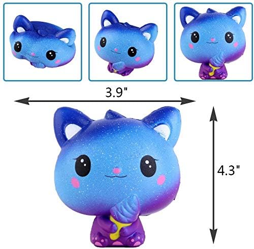 Anboor Cat Squishy Toy - Kawaii Ice Cream Galaxy for Stress Relief & Kids Play
