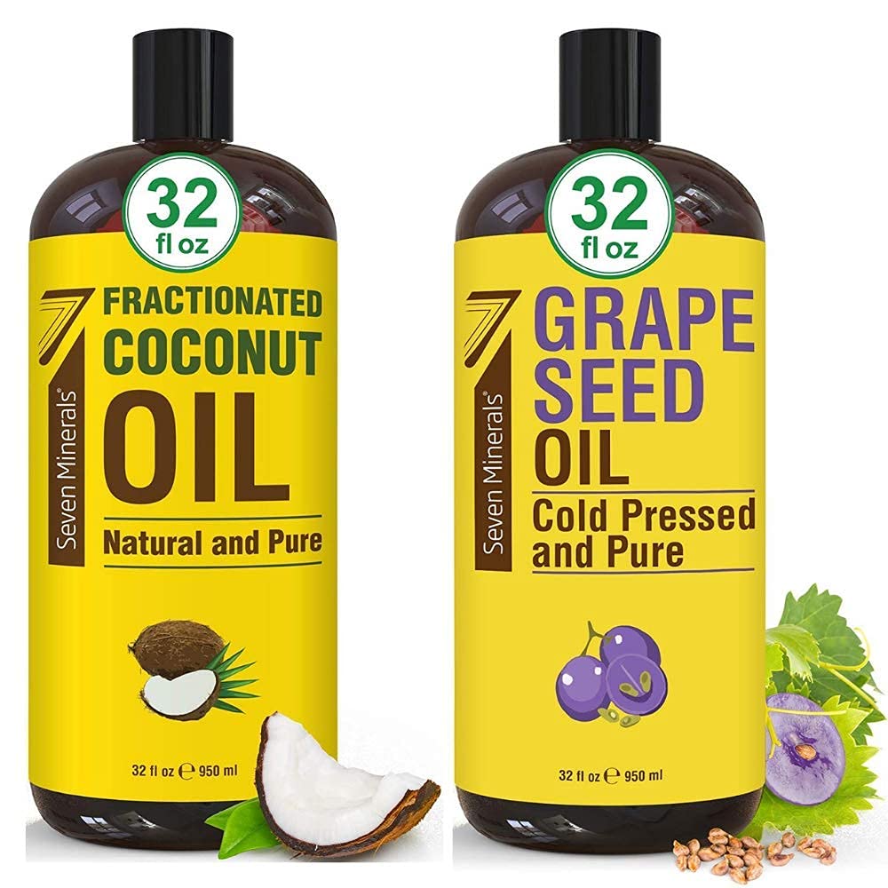 Pure Fractionated Coconut & Grapeseed Oil for Skin & Hair Care