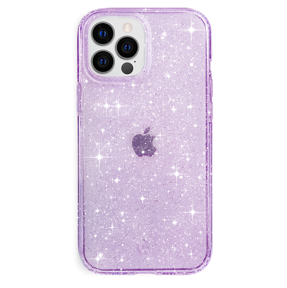 Lilac Stardust Glitter iPhone Case - Protective & Stylish Phone Cover for iPhone 13/14/15 - Perfect for Parties, Festivals & Everyday Use