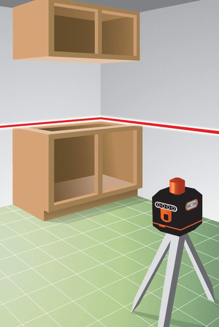 Johnson Level & Tool 40-6502 Self-Leveling Rotary Laser Level - Red Beam, 1 Laser, Large Range - Perfect for Construction, Landscaping & DIY Projects