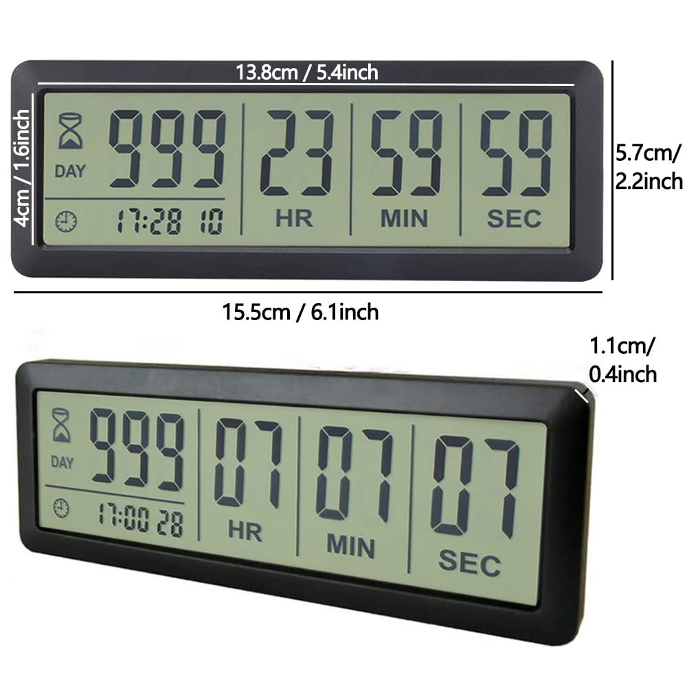 FCXJTU Digital Countdown Timer - Large 999-Day Magnetic Countdown Clock with Bracket for Retirement, Wedding, Vacation, Birthday & Holidays | Perfect for Office, Kitchen, Fridge & Event Planning