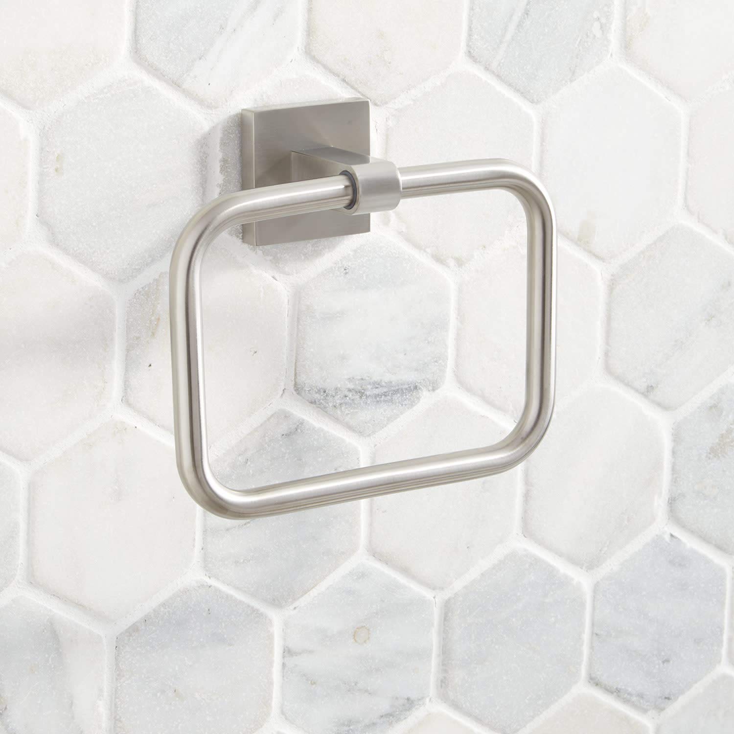Signature Hardware 448343 Hibiscus Towel Ring - Polished Chrome Bathroom Accessory for Modern & Traditional Decor - Perfect for Bathrooms, Powder Rooms & Spa Settings