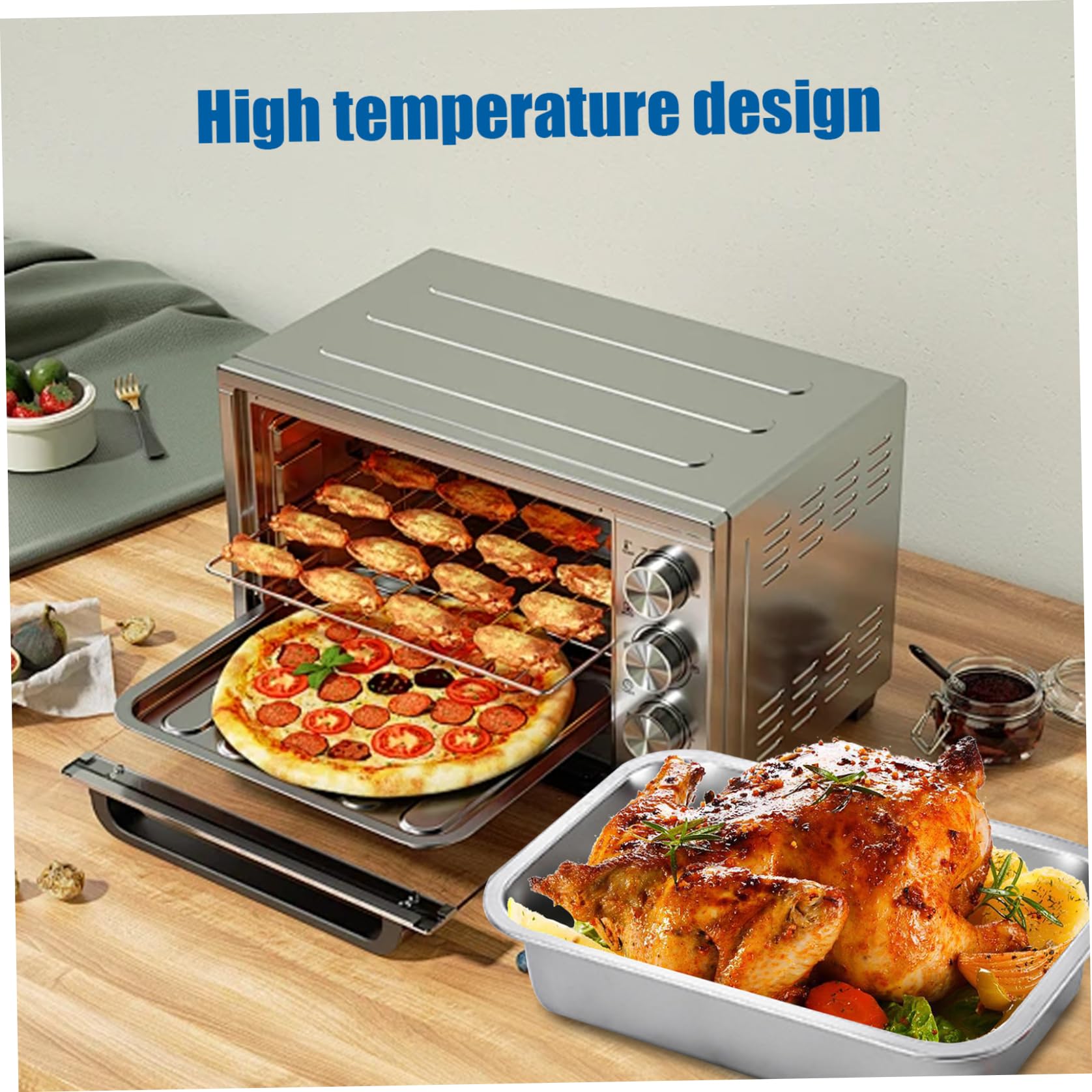 2PCS 9x13 Inch Stainless Steel Lasagna Pans - Rectangle Baking Pans for Lasagna, Brownies, Casseroles & Cookies | Stackable Deep Baking Dish | Oven & Microwave Safe | Perfect for Family Dinners, Potlucks & Holiday Baking