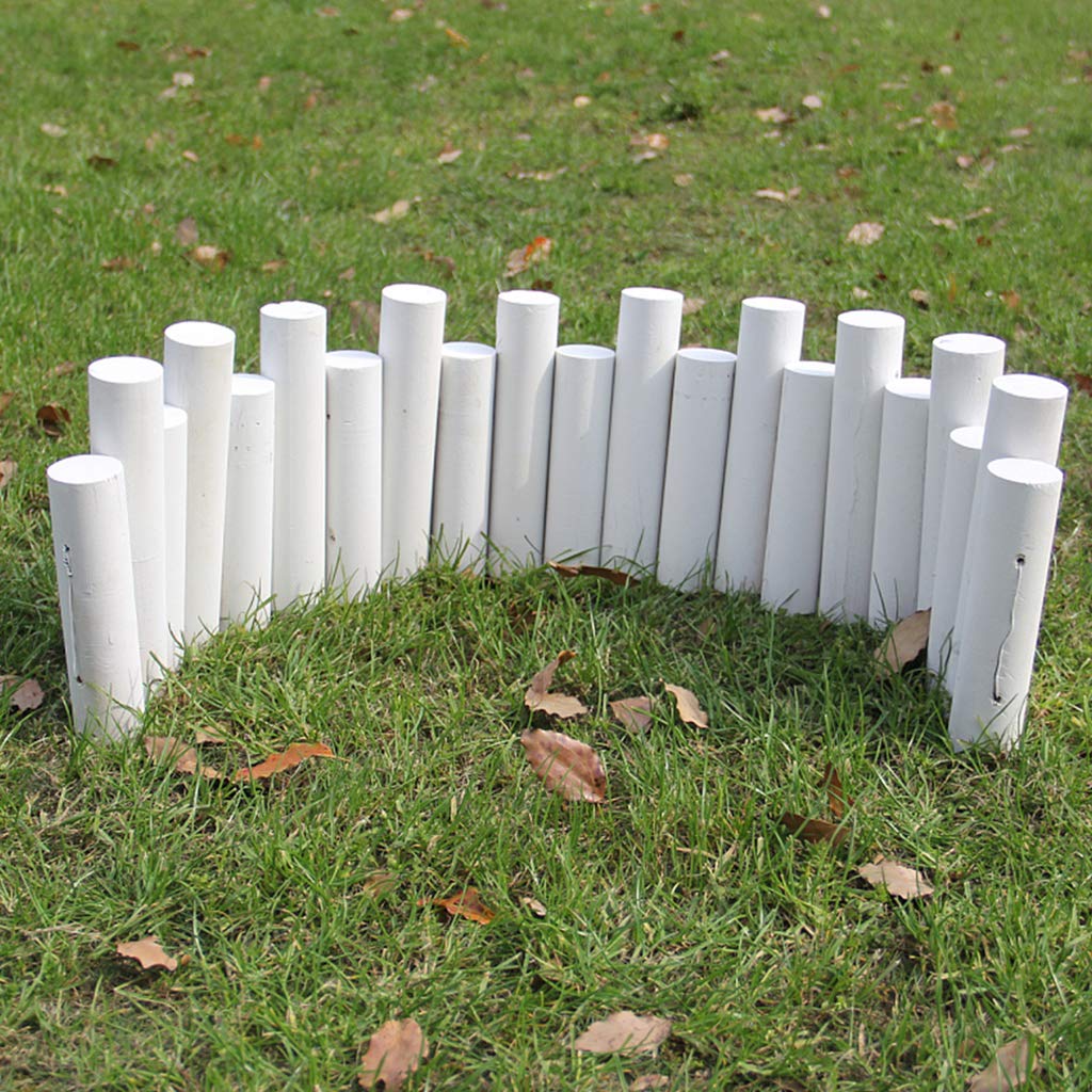 YICOL 90cm Wooden Lawn Edging Roll - Natural Log Fence for Outdoor Garden, Landscaping, Patio & Yard Decor (8 Sizes: White/Natural/Carbonized/Tree Bark) - Perfect for Garden Borders, Flower Beds & Pathway Edging
